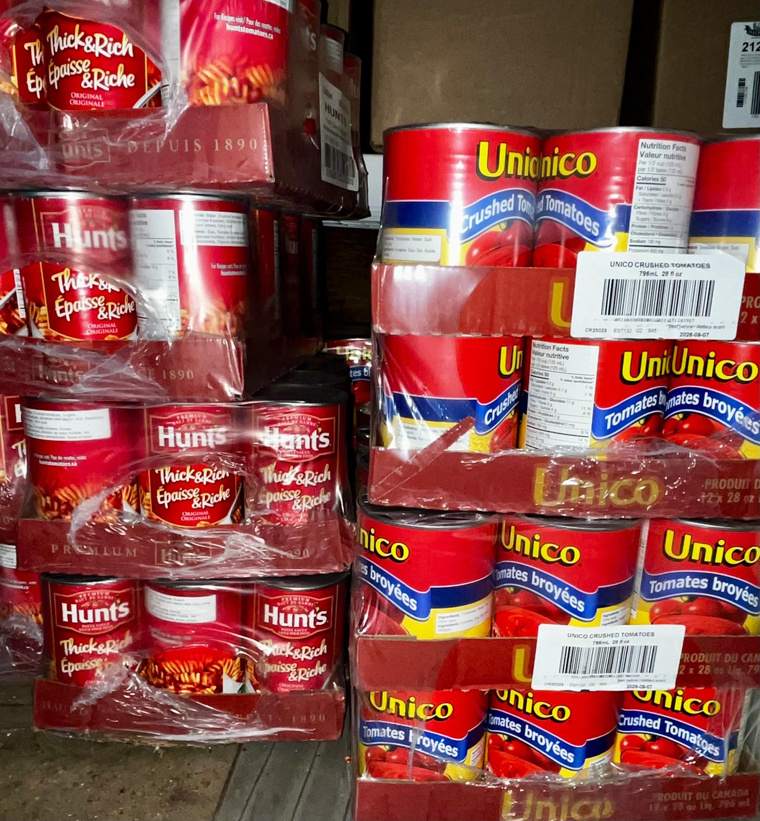 Packed food parcels ready for delivery