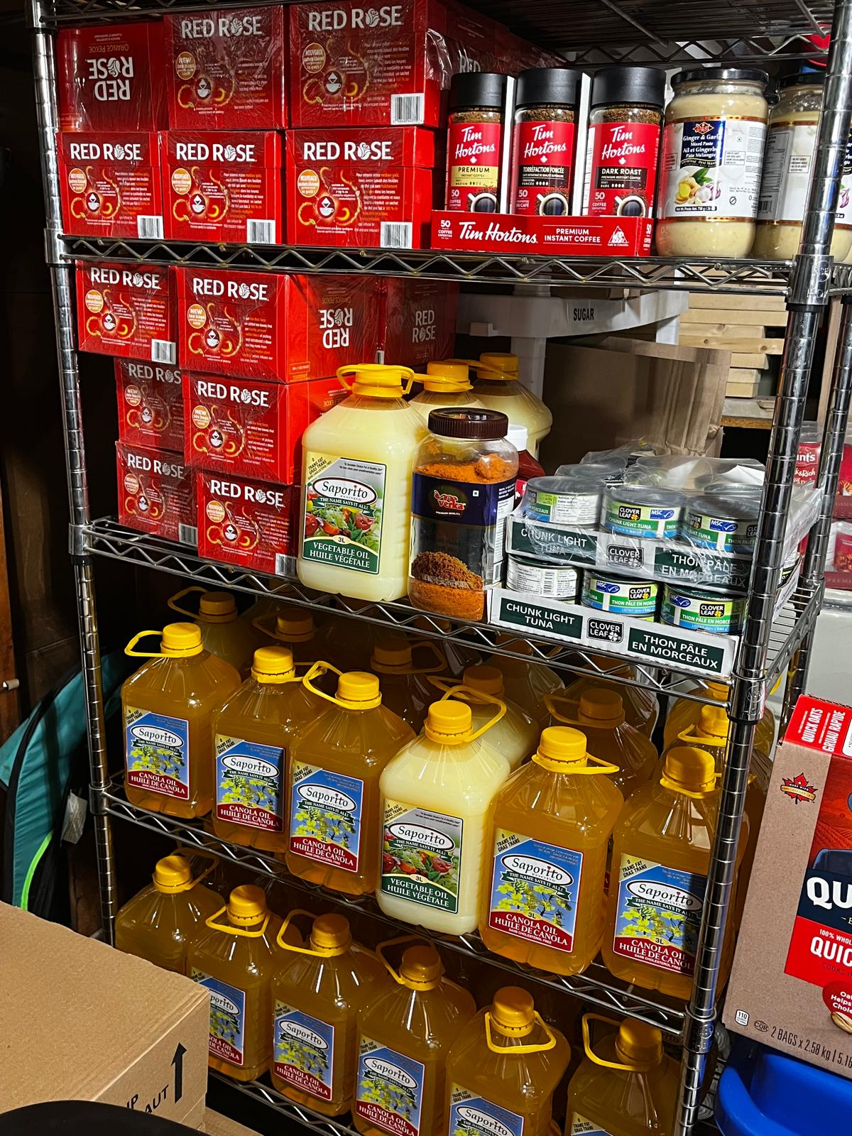 Care Shield food bank shelves